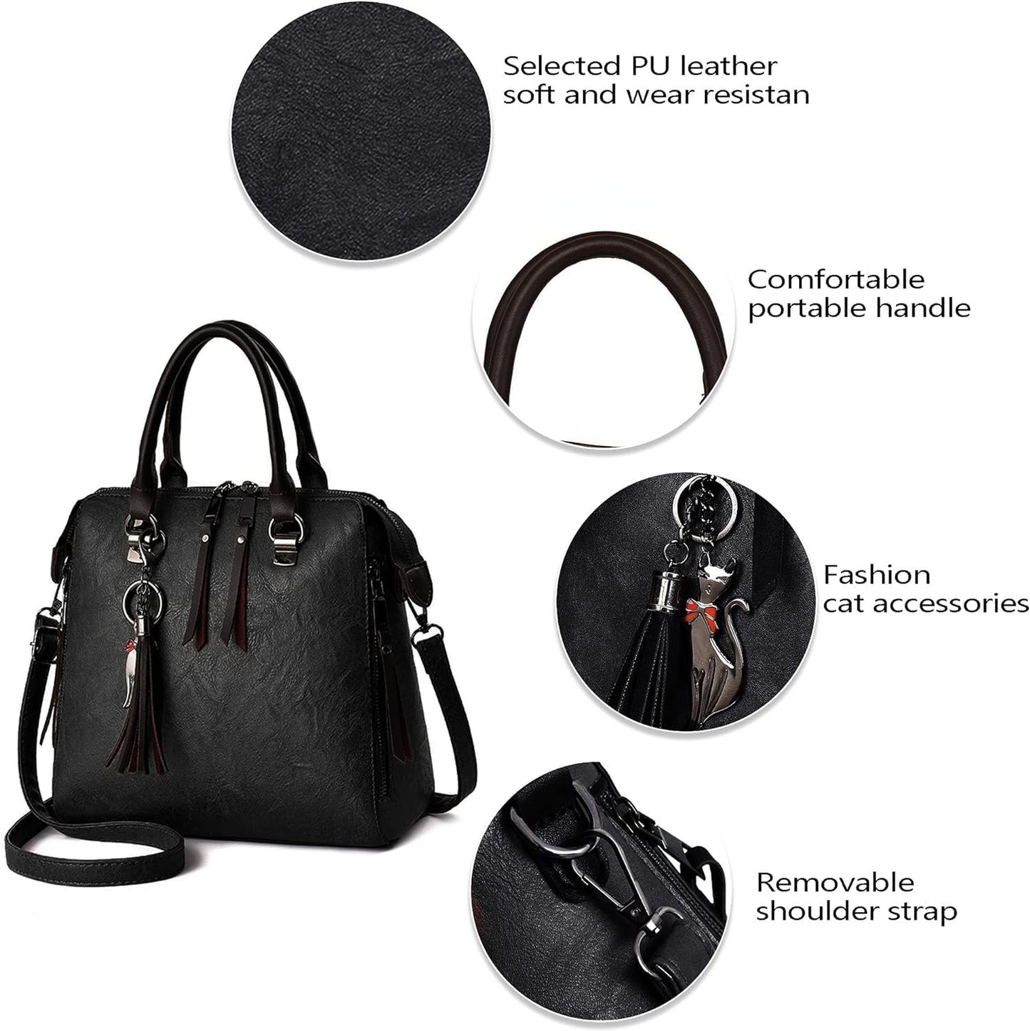 Dollcini 4 Részes Műbőr Táskaszett – Kézitáska és Válltáska