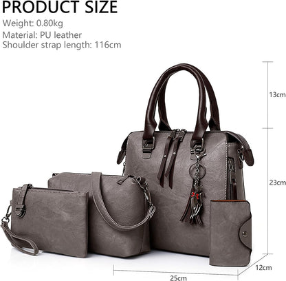 Dollcini 4 Részes Műbőr Táskaszett – Kézitáska és Válltáska