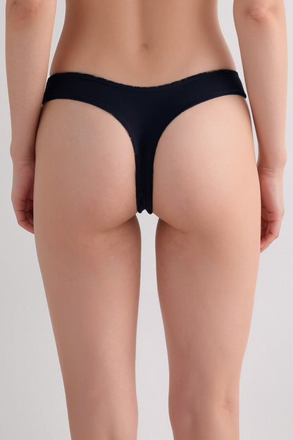 Dollcini,Tanga női bugyi,Csipkés női bugyi,95% Pamut + Spandex-Többszínű, 6 db-os Csomag