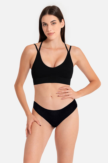 Dollcini ,Klasszikus Női Bugyi, Brazil Női Bugyi, 95% Pamut + Spandex-Többszínű, 6 db-os Csomag