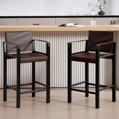 Dollcini Otthon Modern Karfás Bárszék – Prémium Bőr, 2 darabos szett