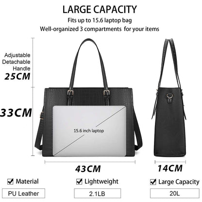 Dollcini Elegáns Női Laptoptáska – 15.6”-os, Vízálló Műbőr