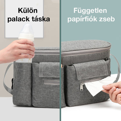 Dollcini Univerzális Babakocsi Táska – Pelenkatároló Rendszerező
