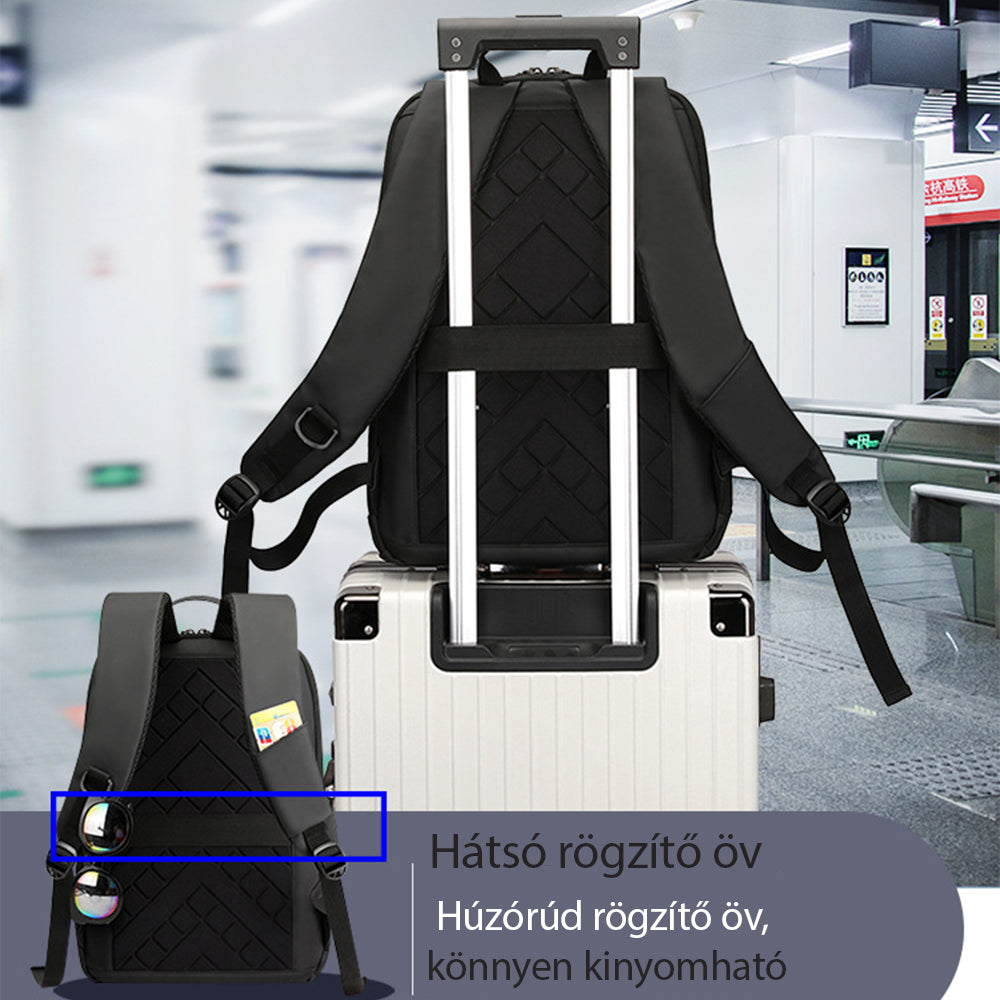 Dollcini Uniszex Laptop Hátizsák 15.6”-os Laptophoz – Vízálló, Praktikus, Fekete